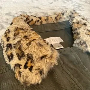 LOFT Jackets Coats Loft Womens Leopard Print Faux Fur Collar